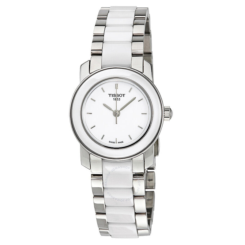 Tissot T-Trend White Ceramic Ladies Watch T0642102201100 - The Watches Men & Co