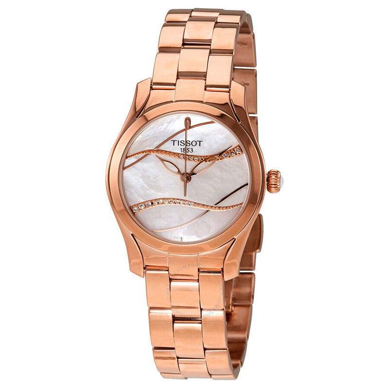 Tissot T-Wave Mother of Pearl Diamond Dial Ladies Watch T112.210.33.111.00 - The Watches Men & Co