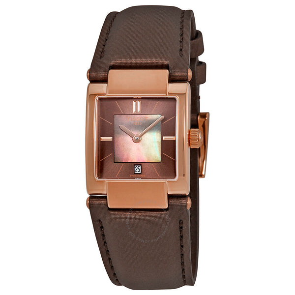 Tissot T02 Brown Mother of Pearl Dial Ladies Watch T090.310.37.381.00 - The Watches Men & Co