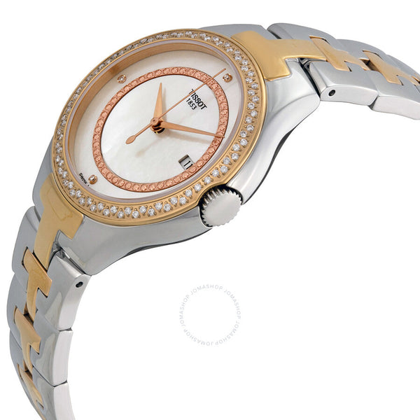 Tissot T12 Mother of Pearl Dial Diamond Two-tone Ladies Watch T0822106211600 - The Watches Men & Co #2