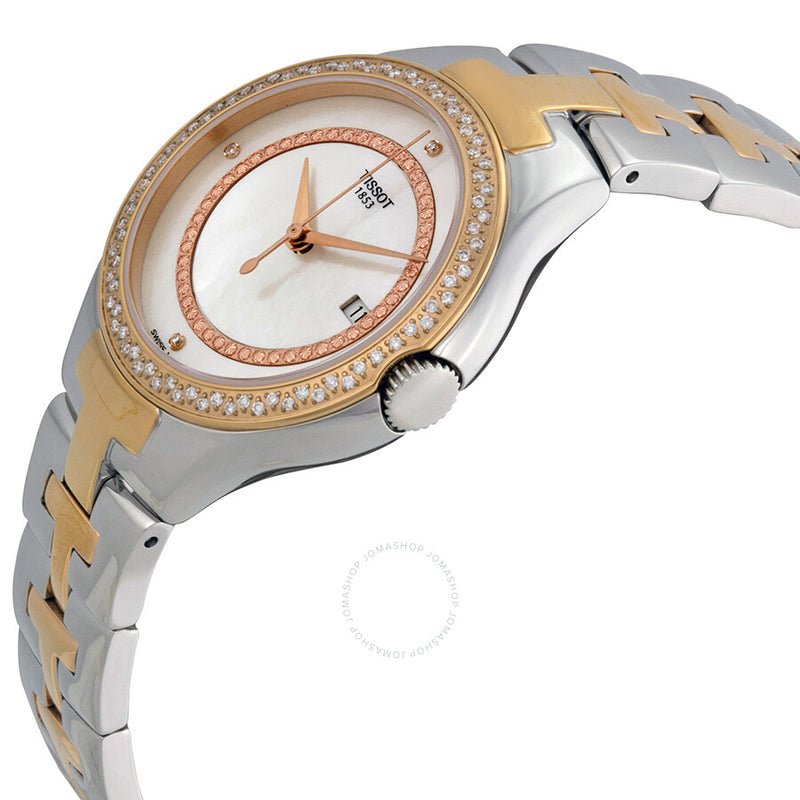 Tissot T12 Mother of Pearl Dial Diamond Two-tone Ladies Watch T0822106211600 - The Watches Men & Co #2