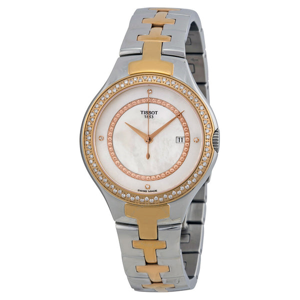 Tissot T12 Mother of Pearl Dial Diamond Two-tone Ladies Watch T0822106211600 - The Watches Men & Co