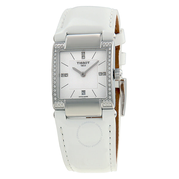 Tissot T2 Mother of Pearl Dial White Leather Ladies Watch T0903106611600 - The Watches Men & Co