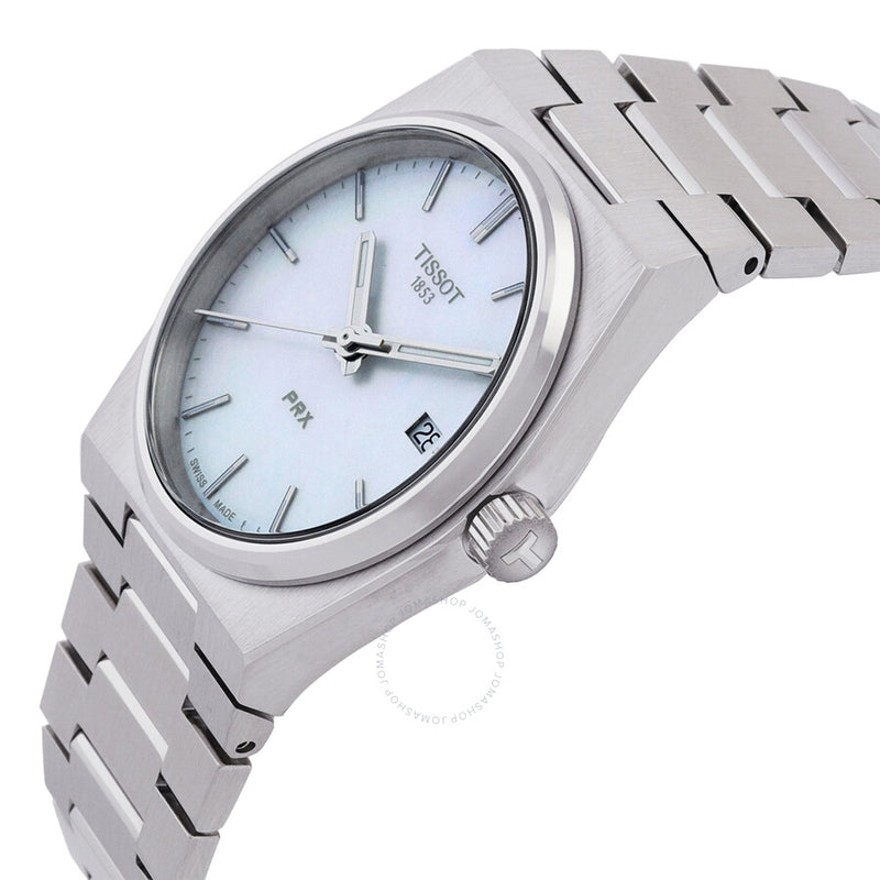 Tissot PRX Quartz White Mother of Pearl Dial Ladies Watch T1372101111100 - The Watches Men & Co #2