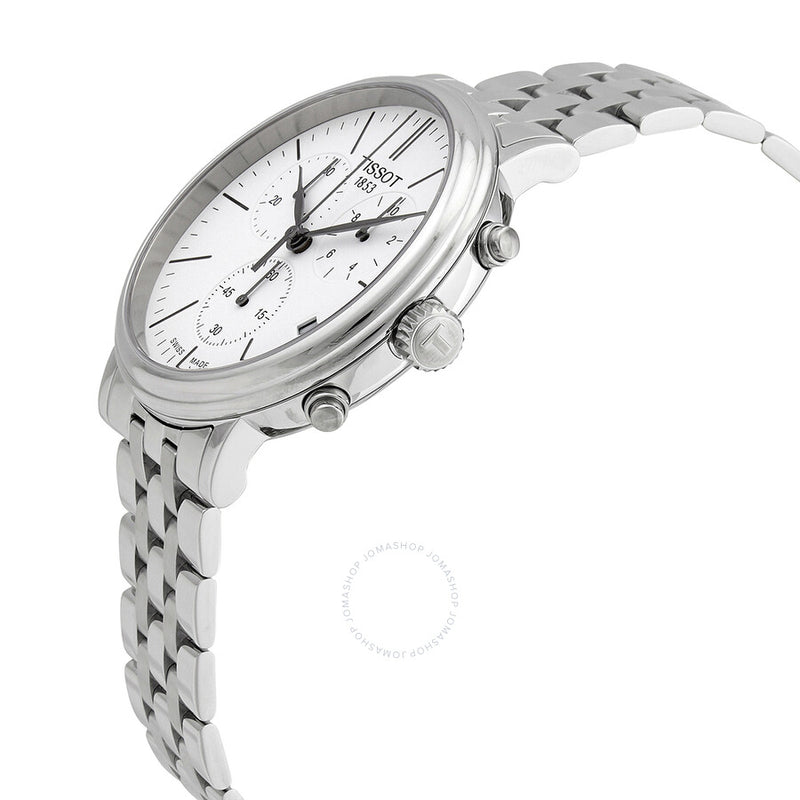Tissot T-Classic Carson Premium Chronograph Quartz White Dial Watch T122.417.11.011.00 - The Watches Men & Co #2