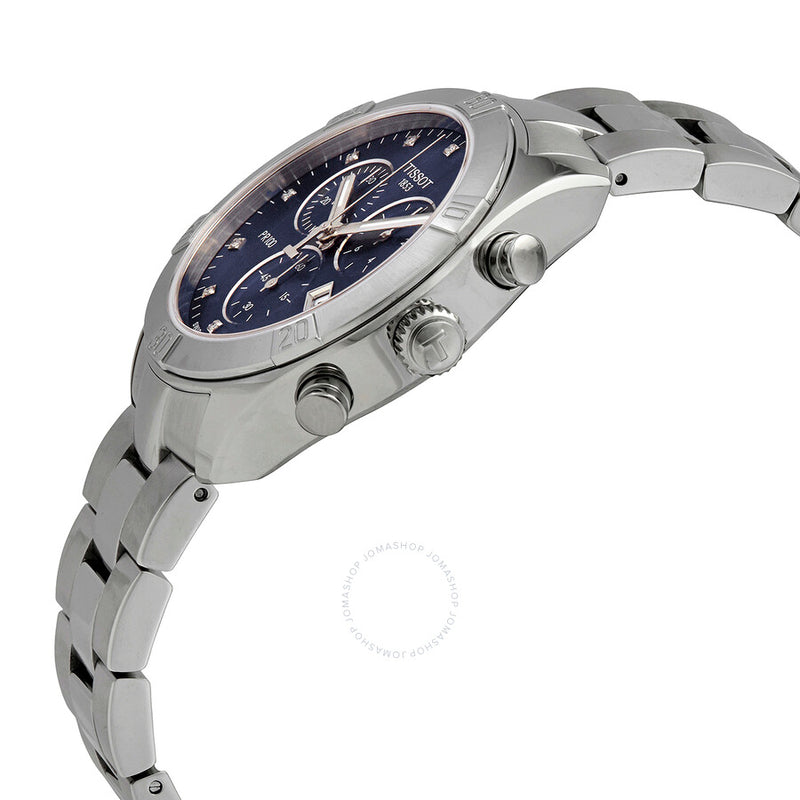 Tissot T-Classic Chronograph Diamond Blue Dial Ladies Watch T101.917.11.046.00 - The Watches Men & Co #2