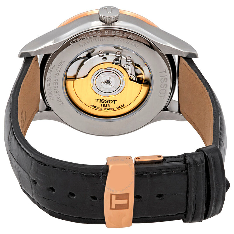 Tissot T-Gold Classic Black Dial Automatic Men's Leather Watch T912.428.46.058.00 - The Watches Men & Co #3