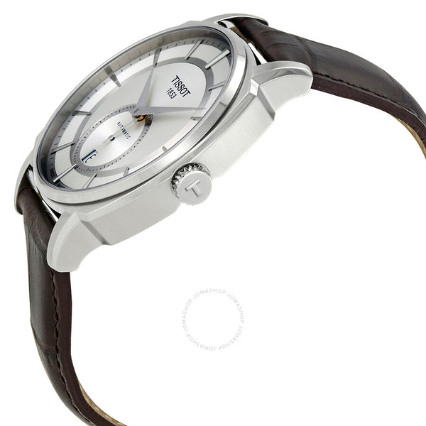 Tissot T-Lord Automatic Silver Dial Black Leather Men's Watch T0595281603100 - The Watches Men & Co #2