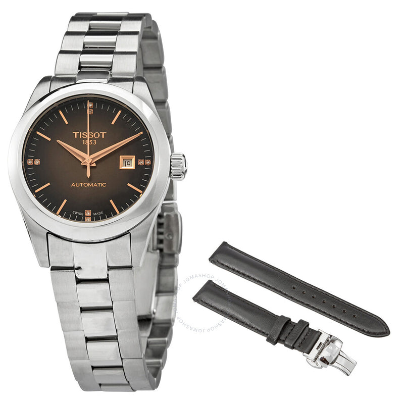 Tissot T-My Lady Automatic Diamond Anthracite Gradient Dial Ladies Watch T132.007.11.066.01 - The Watches Men & Co