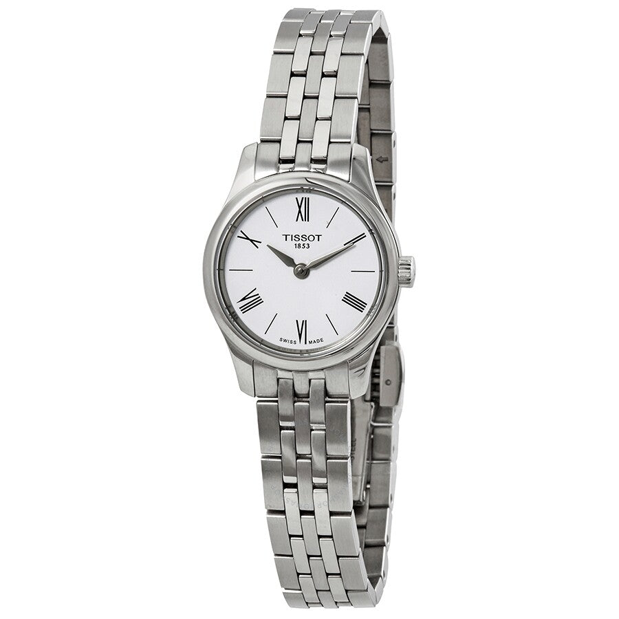 Tissot Tradition ladies watch with white dial and stainless steel bracelet