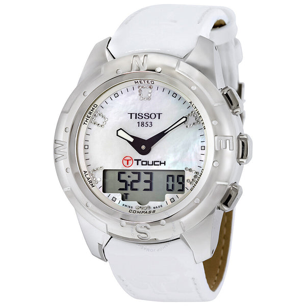 Tissot T-Touch II White Mother of Pearl Ladies Watch T0472204611600 - The Watches Men & Co