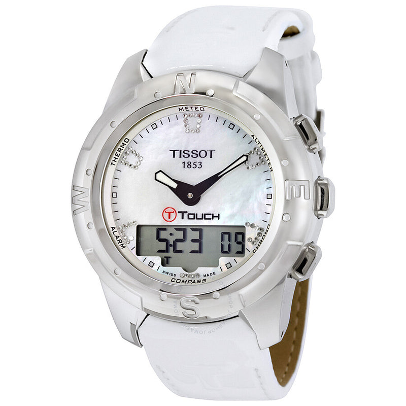 Tissot T-Touch II White Mother of Pearl Ladies Watch T0472204611600 - The Watches Men & Co