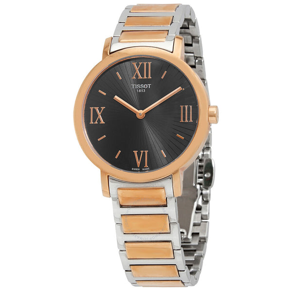 Tissot T-Trend Happy Chic Quartz Black Dial Ladies Watch T034.209.32.068.00 - The Watches Men & Co
