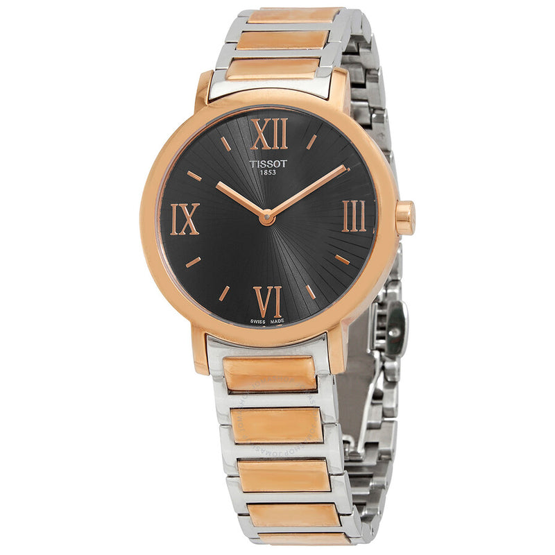 Tissot T-Trend Happy Chic Quartz Black Dial Ladies Watch T034.209.32.068.00 - The Watches Men & Co