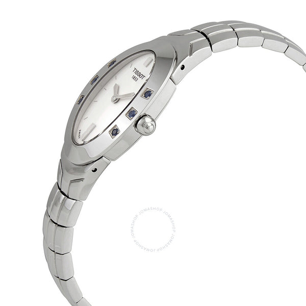 Tissot T-Trend Oval-T Sapphire Steel Ladies Watch T47.1.585.31 - The Watches Men & Co #2