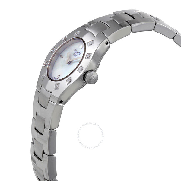 Tissot T-Trend T-Round Diamond Mother of Pearl Dial Ladies Watch T64.1.685.81 - The Watches Men & Co #2