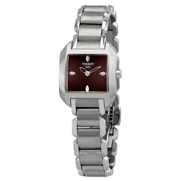 Tissot T-Wave Brown Dial Stainless Steel Ladies Watch T02.1.285.61 - The Watches Men & Co