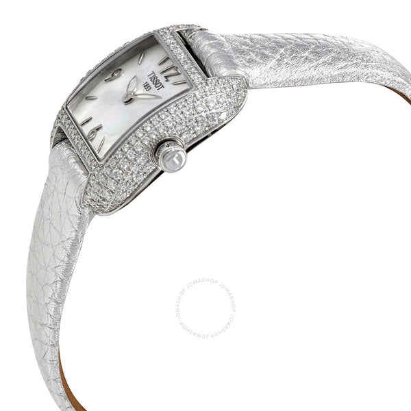 Tissot T-Wave Quartz Diamond White Mother of Pearl Dial Ladies Watch T02.1.475.82 - The Watches Men & Co #2