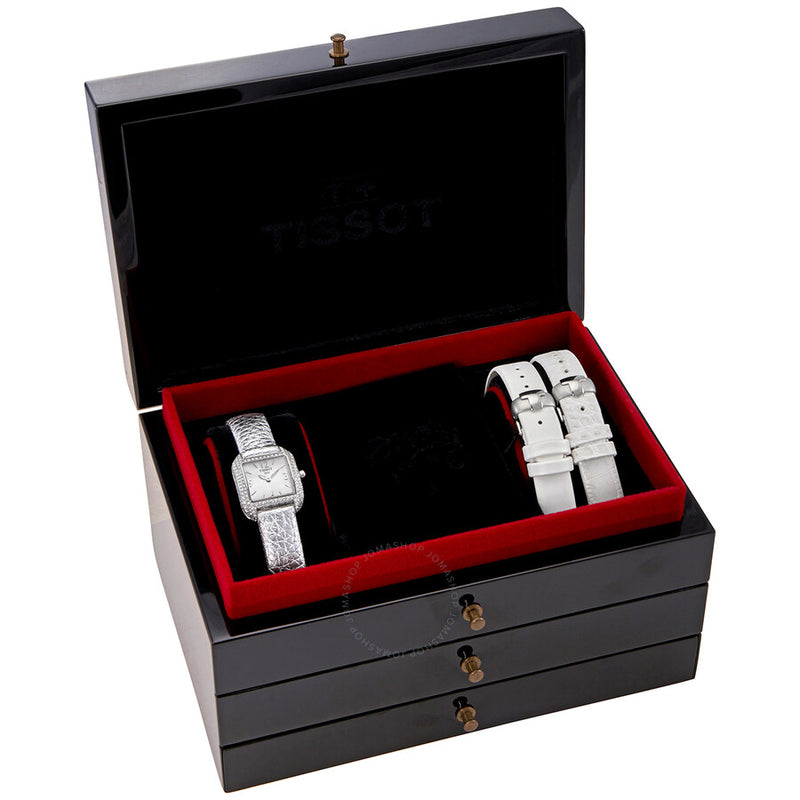 Tissot T-Wave Quartz Diamond White Mother of Pearl Dial Ladies Watch T02.1.475.82 - The Watches Men & Co #5