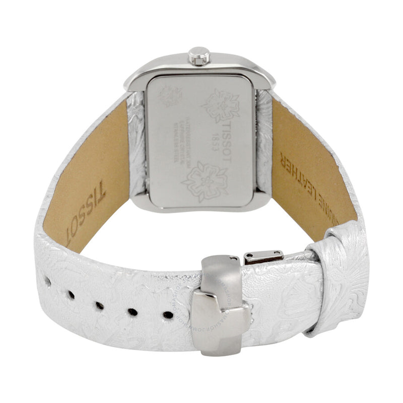 Tissot T-Wave White Dial Silver Leather Ladies Watch T0233091603102 - The Watches Men & Co #3