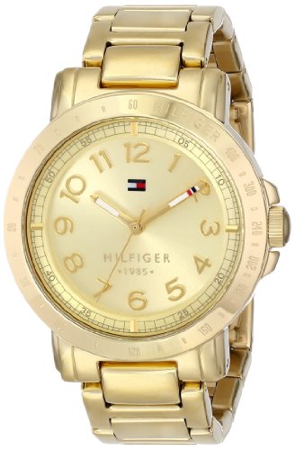 Tommy Hilfiger 1781395 gold steel watch with brushed finish bracelet and cream dial