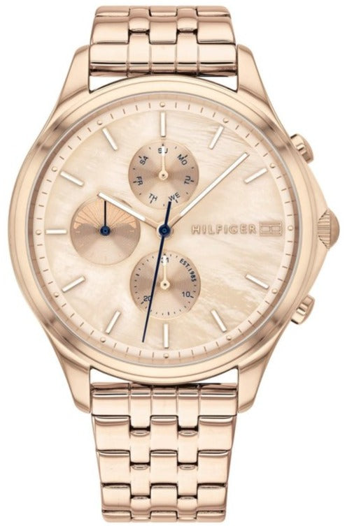 Tommy Hilfiger Whitney rose gold chronograph women's watch with champagne dial and rose gold bracelet