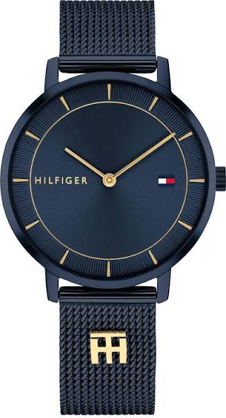 Tommy Hilfiger women's blue analog watch with navy mesh strap