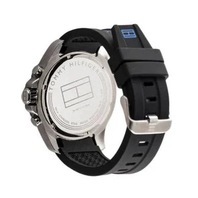 Tommy Hilfiger 1791143 watch caseback displaying brand and specifications engraved