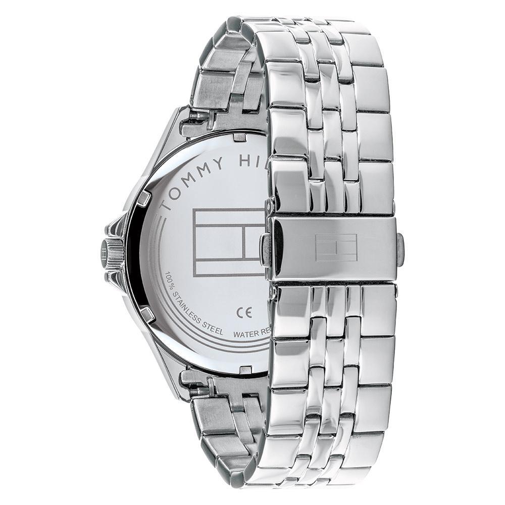 Tommy Hilfiger 1791612 caseback showing steel case back with engraved text and water resistance