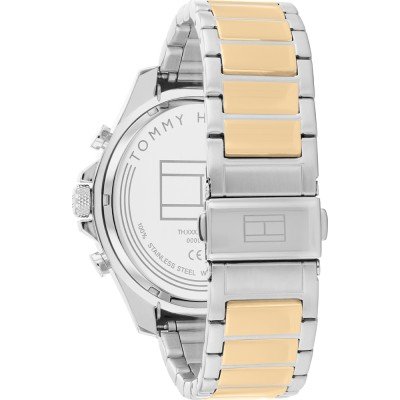 Tommy Hilfiger 1792079 caseback showing engraved branding and watch specifications