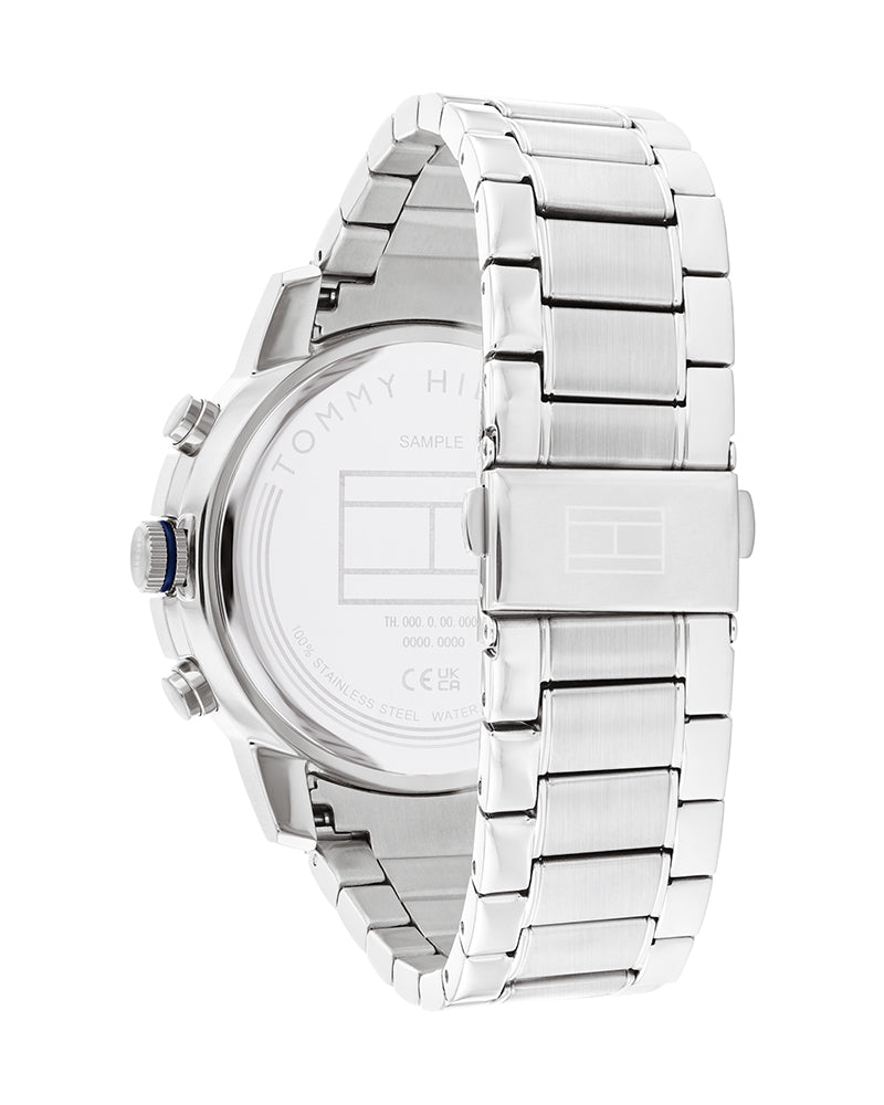 Tommy Hilfiger Troy watch caseback showing model number and specifications