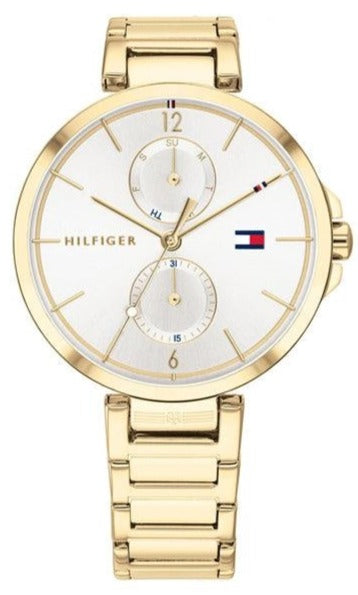 Tommy Hilfiger Angela white dial gold steel watch with gold strap