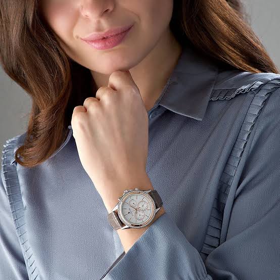 Tommy Hilfiger Ari chronograph watch worn on woman's wrist