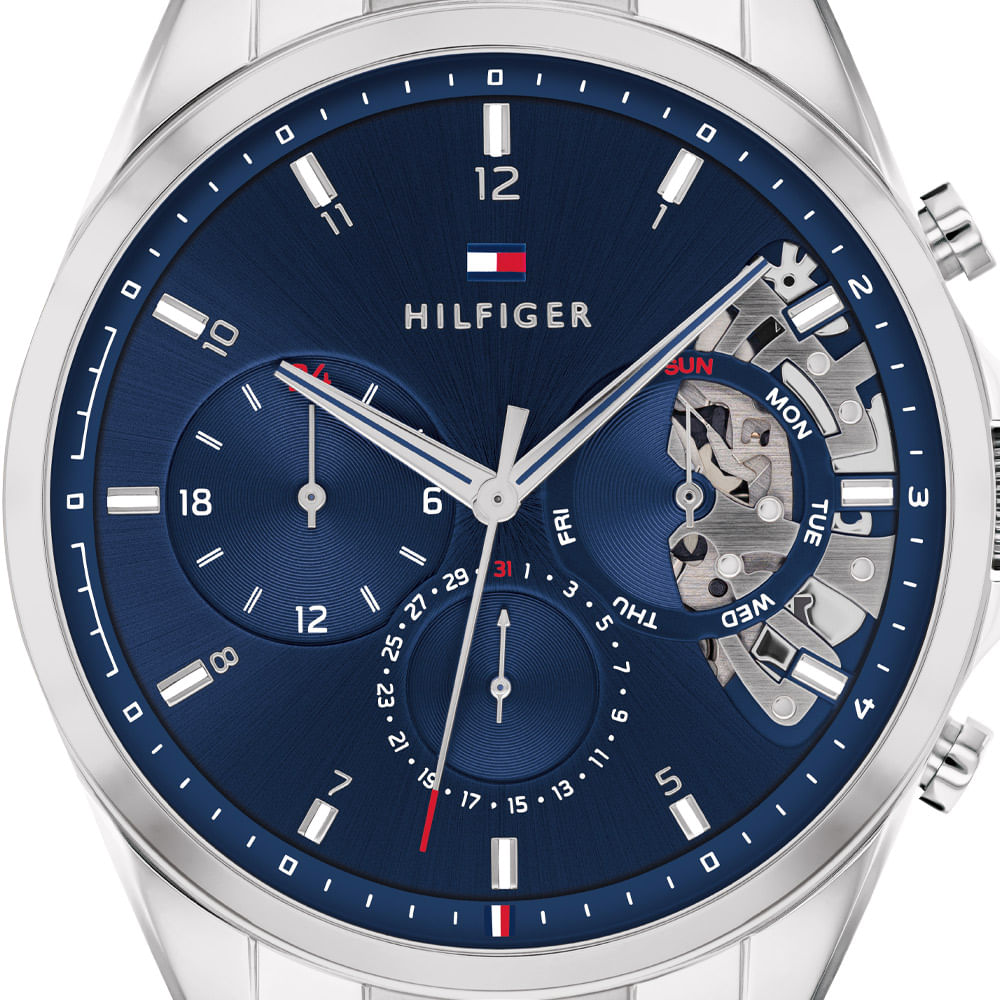 Tommy Hilfiger Baker 1710448 dial detail showing chronograph subdials and multifunction layout