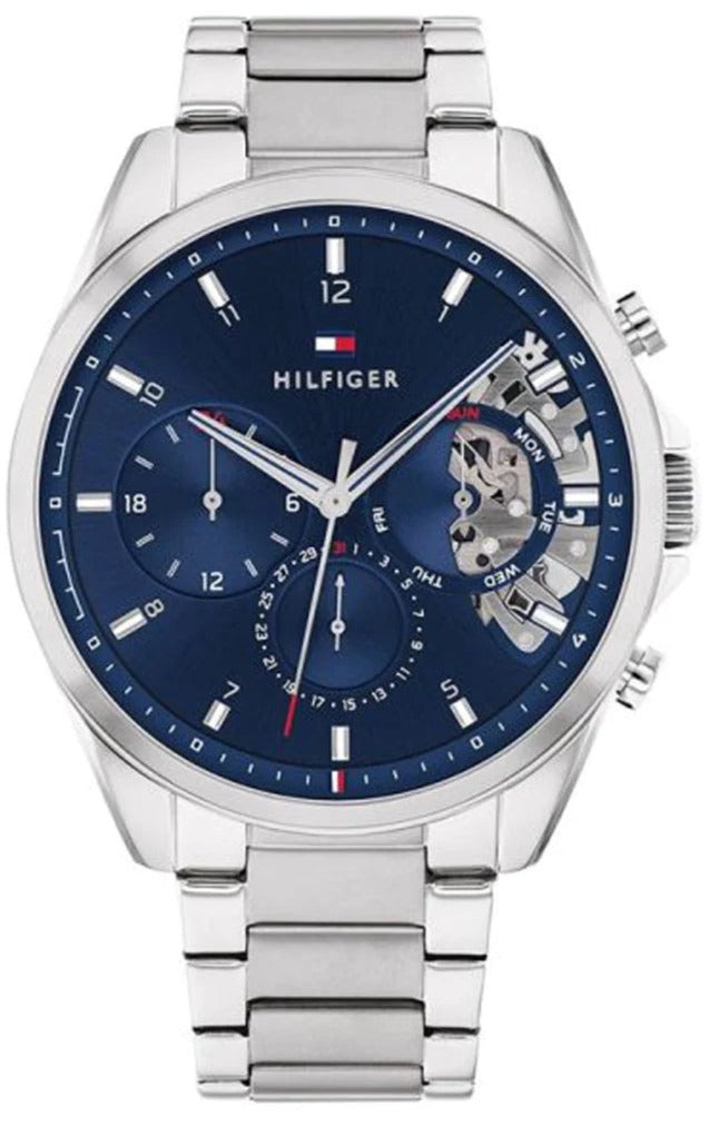 Tommy Hilfiger Baker 1710448 navy blue dial with stainless steel bracelet and chronograph