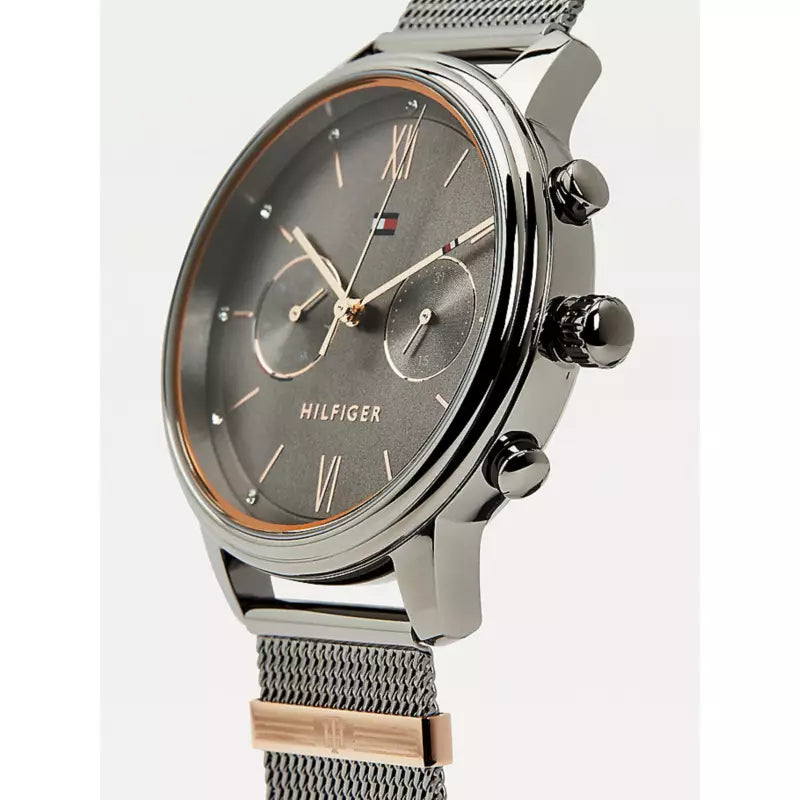 Tommy Hilfiger Blake watch side view showing case profile and chronograph pushers