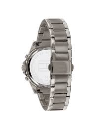 Tommy Hilfiger Haven watch caseback showing stainless steel bracelet attachment