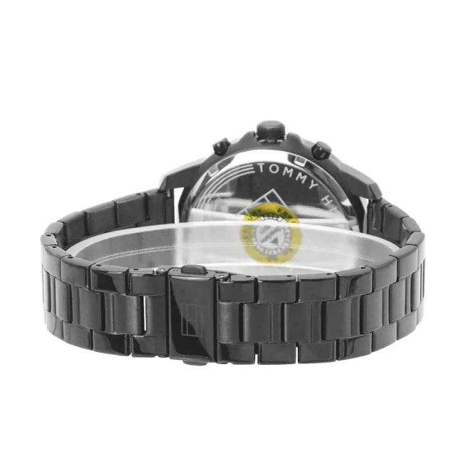 Caseback view of Tommy Hilfiger Henry showing transparent movement display