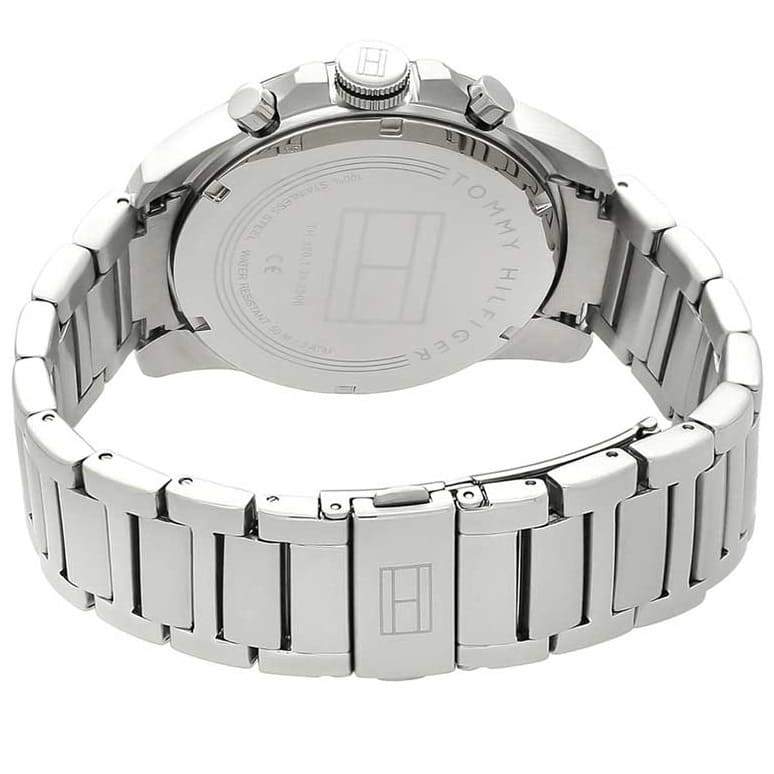 Tommy Hilfiger Iconic watch case back showing stainless steel construction and engravings