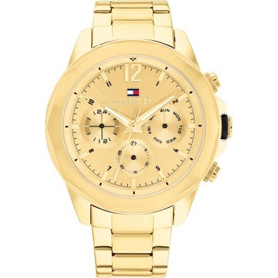 Tommy Hilfiger Lars gold chronograph watch with gold dial and link bracelet