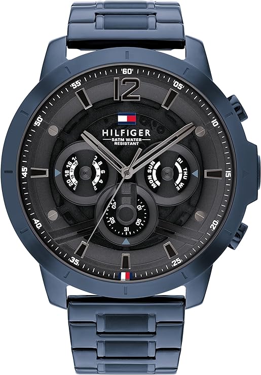 Tommy Hilfiger Luca blue stainless steel 50mm men's watch with chronograph dial