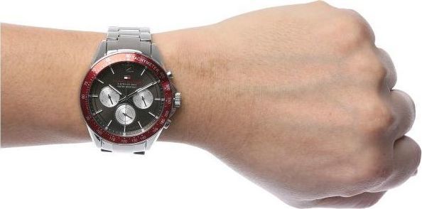 Tommy Hilfiger Luke chronograph watch worn on wrist