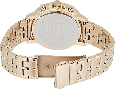 Tommy Hilfiger Madison watch caseback showing engraved logo and bracelet