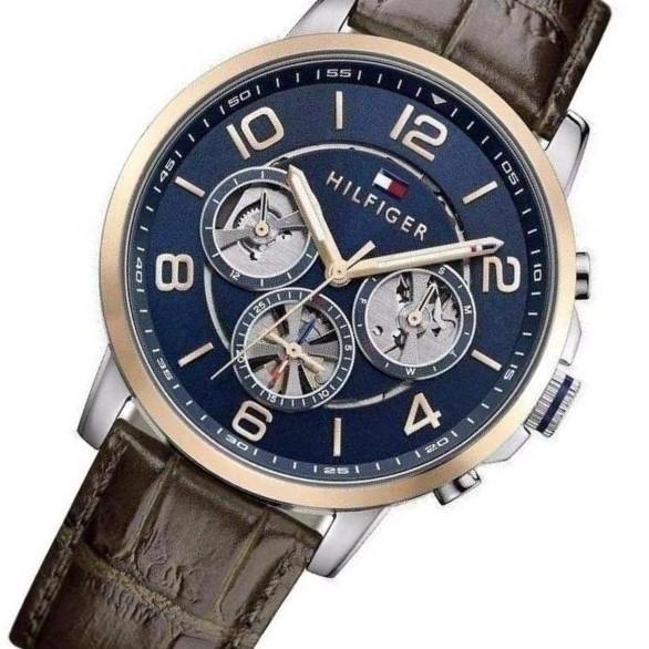 Tommy Hilfiger Keagan Navy Dial Leather Strap Men's Watch 1791290 - The Watches Men & CO #4