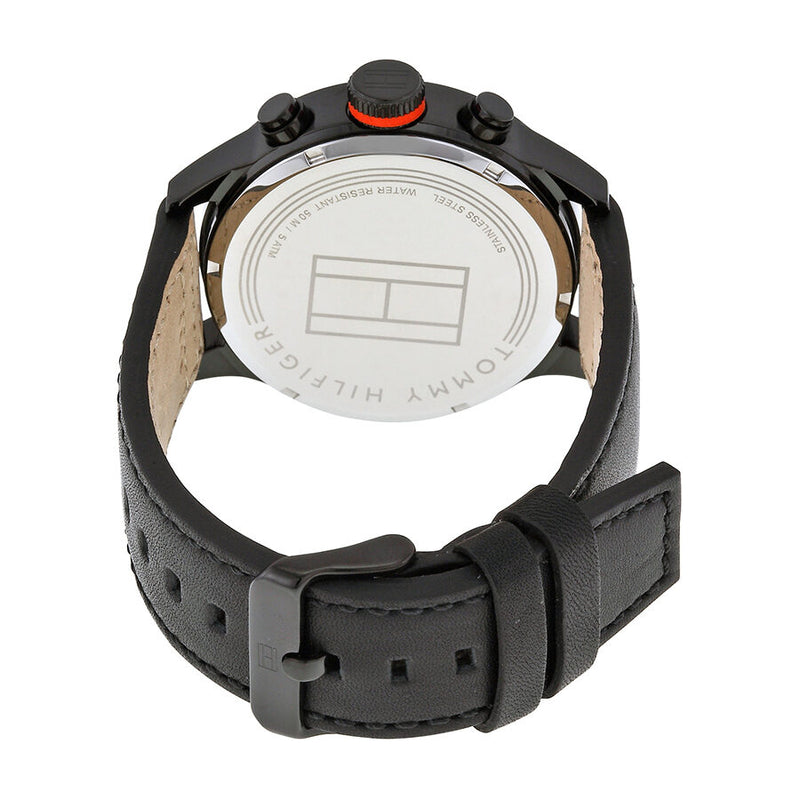 Tommy Hilfiger Multi-Function Black Dial Black Leather Men's Watch 1791136 - The Watches Men & CO #3