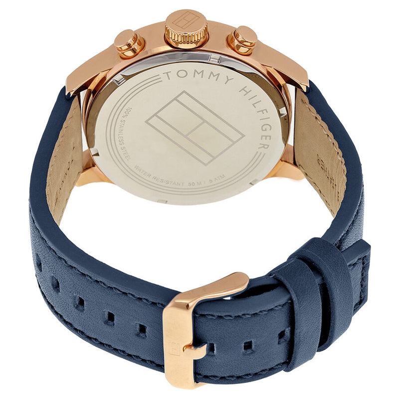 Tommy Hilfiger Multi-Function White Dial Blue Leather Strap Men's Watch 1791139 - The Watches Men & CO #3