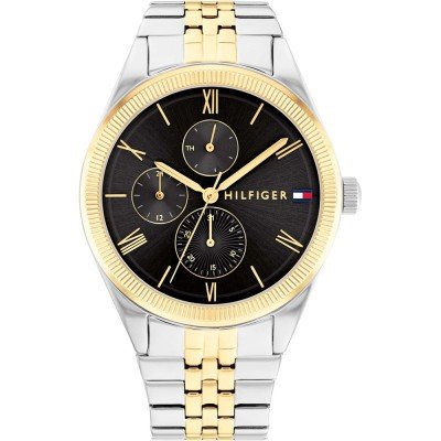 Tommy Hilfiger Serein silver and gold women's watch with black dial and Roman numerals