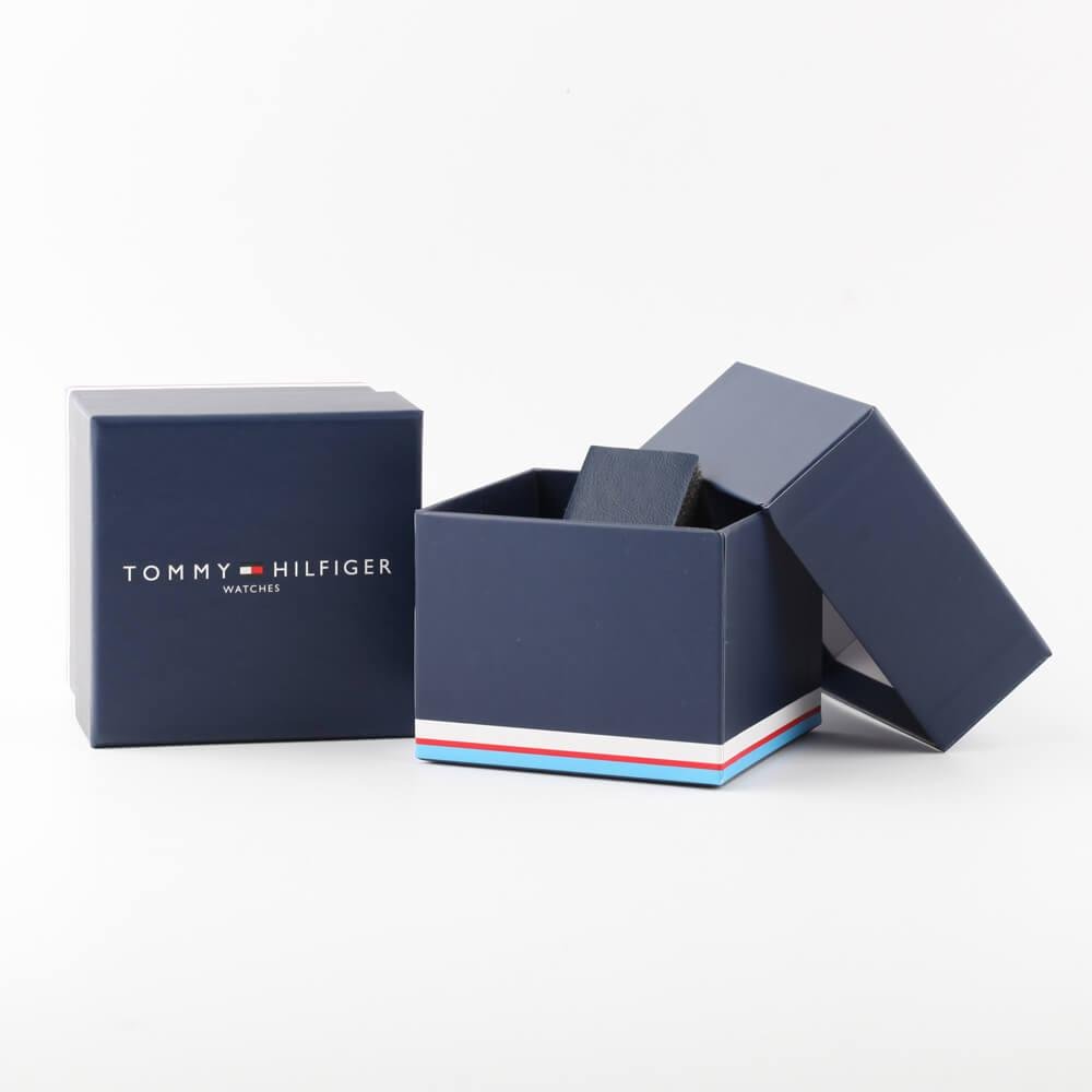 Tommy Hilfiger Sullivan watch presentation box with navy exterior and branded logo