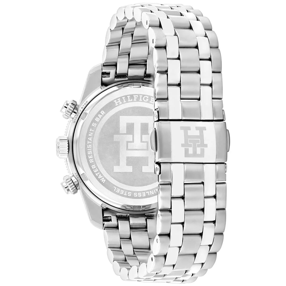 Caseback view of Tommy Hilfiger TH85 chronograph watch