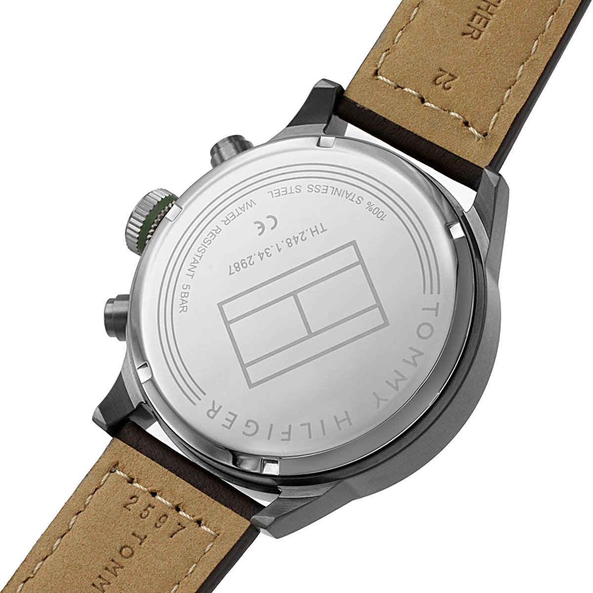 Tommy Hilfiger Trent watch case back featuring stainless steel and engraved text